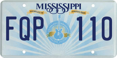 MS license plate FQP110