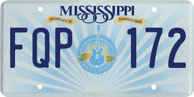 MS license plate FQP172