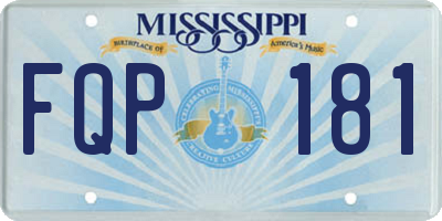 MS license plate FQP181