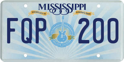MS license plate FQP200