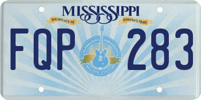 MS license plate FQP283