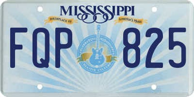 MS license plate FQP825