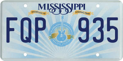 MS license plate FQP935