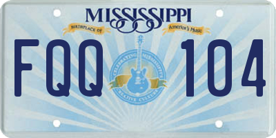 MS license plate FQQ104