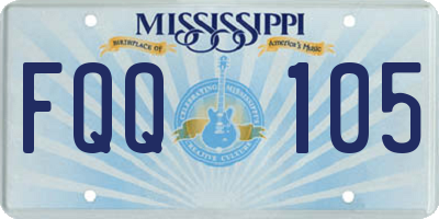 MS license plate FQQ105