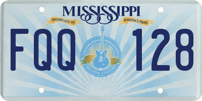 MS license plate FQQ128
