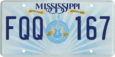 MS license plate FQQ167