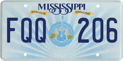 MS license plate FQQ206