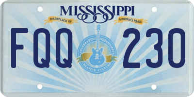 MS license plate FQQ230