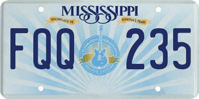 MS license plate FQQ235