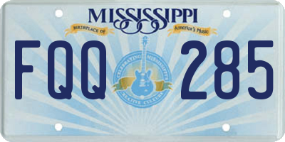 MS license plate FQQ285