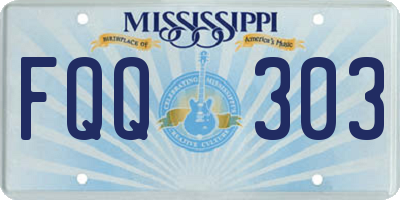 MS license plate FQQ303