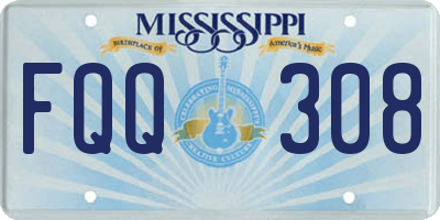 MS license plate FQQ308