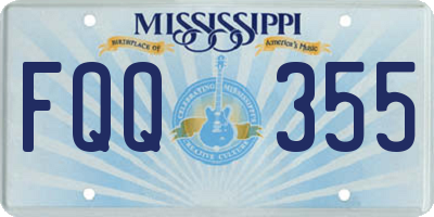 MS license plate FQQ355