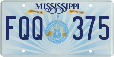 MS license plate FQQ375