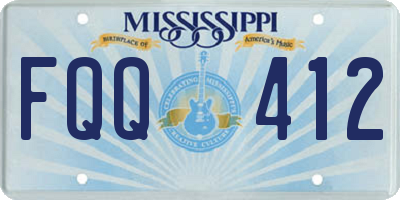 MS license plate FQQ412