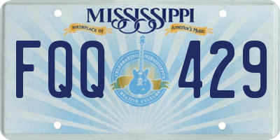 MS license plate FQQ429