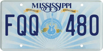 MS license plate FQQ480
