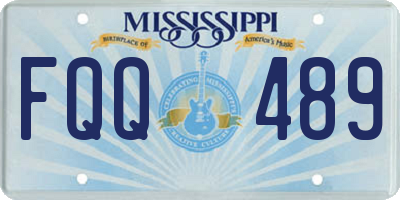 MS license plate FQQ489