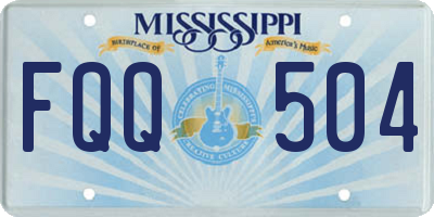 MS license plate FQQ504