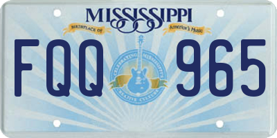 MS license plate FQQ965