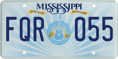 MS license plate FQR055