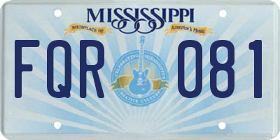 MS license plate FQR081