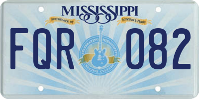 MS license plate FQR082
