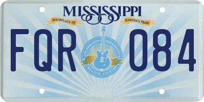 MS license plate FQR084