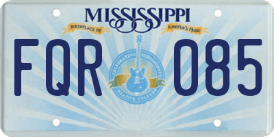 MS license plate FQR085