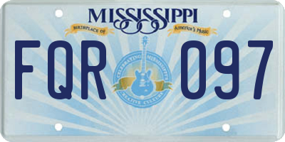 MS license plate FQR097