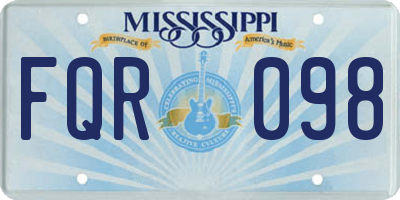 MS license plate FQR098