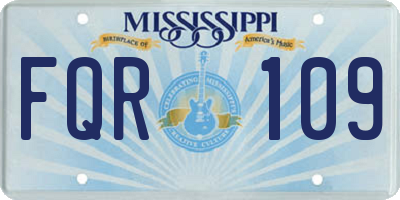 MS license plate FQR109