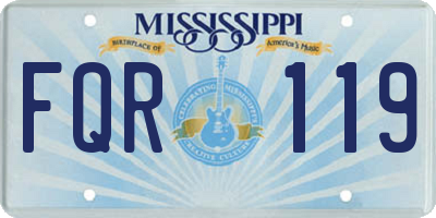 MS license plate FQR119
