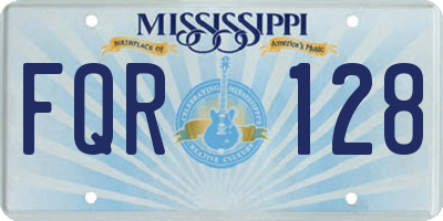 MS license plate FQR128