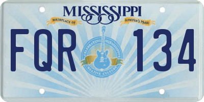 MS license plate FQR134