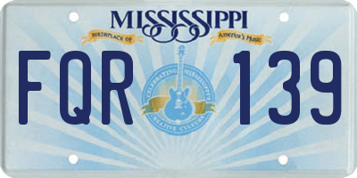 MS license plate FQR139