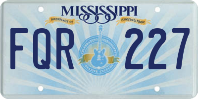 MS license plate FQR227