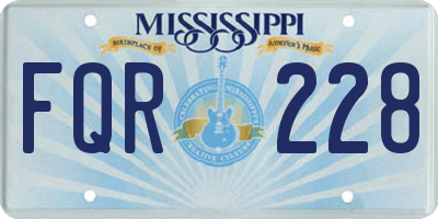 MS license plate FQR228