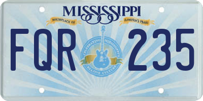 MS license plate FQR235