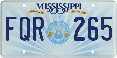 MS license plate FQR265