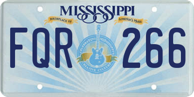 MS license plate FQR266