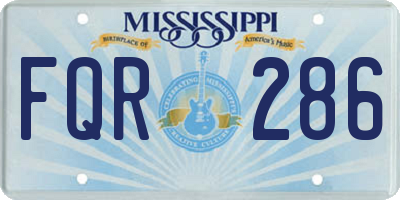 MS license plate FQR286