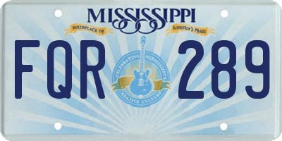 MS license plate FQR289