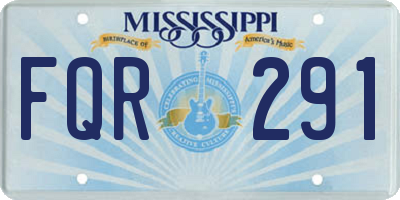 MS license plate FQR291