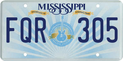 MS license plate FQR305