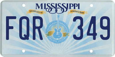 MS license plate FQR349