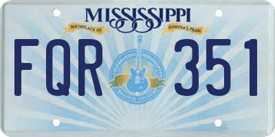 MS license plate FQR351