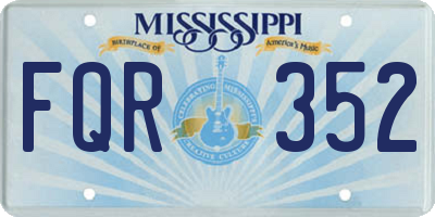MS license plate FQR352