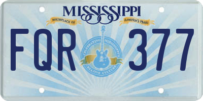 MS license plate FQR377